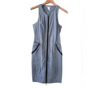 SARAH PACINI Blue Linen Sleeveless Dress Size 0 or XS